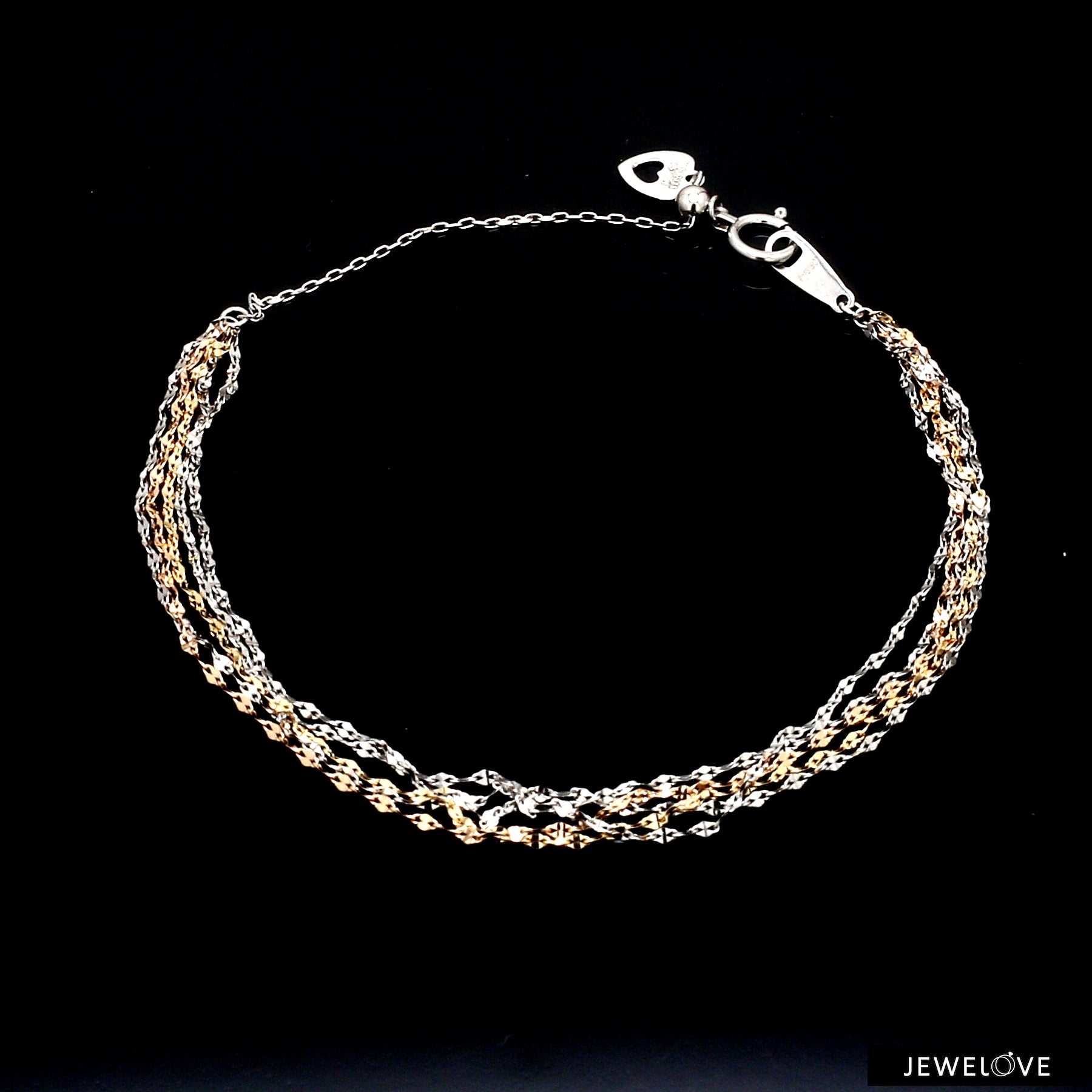 Japanese 5 Line Platinum & Rose gold Fantasy Light Weight Adjustable Bracelet JL PTB 1369