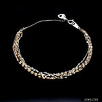 Load image into Gallery viewer, Japanese 5 Line Platinum &amp; Rose gold Fantasy Light Weight Adjustable Bracelet JL PTB 1369
