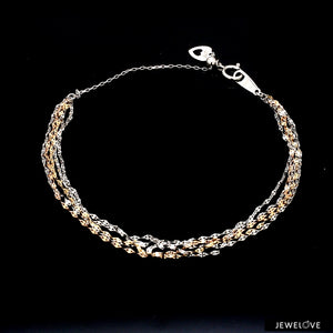 Japanese 5 Line Platinum & Rose gold Fantasy Light Weight Adjustable Bracelet JL PTB 1369