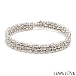 Load image into Gallery viewer, Dazzling Shiny 3-row Japanese Platinum Bracelet for Women with Diamond Cut Balls JL PTB 721
