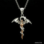 Load image into Gallery viewer, Platinum Rose Gold Dragon Unisex Pendant  JL PT P 361
