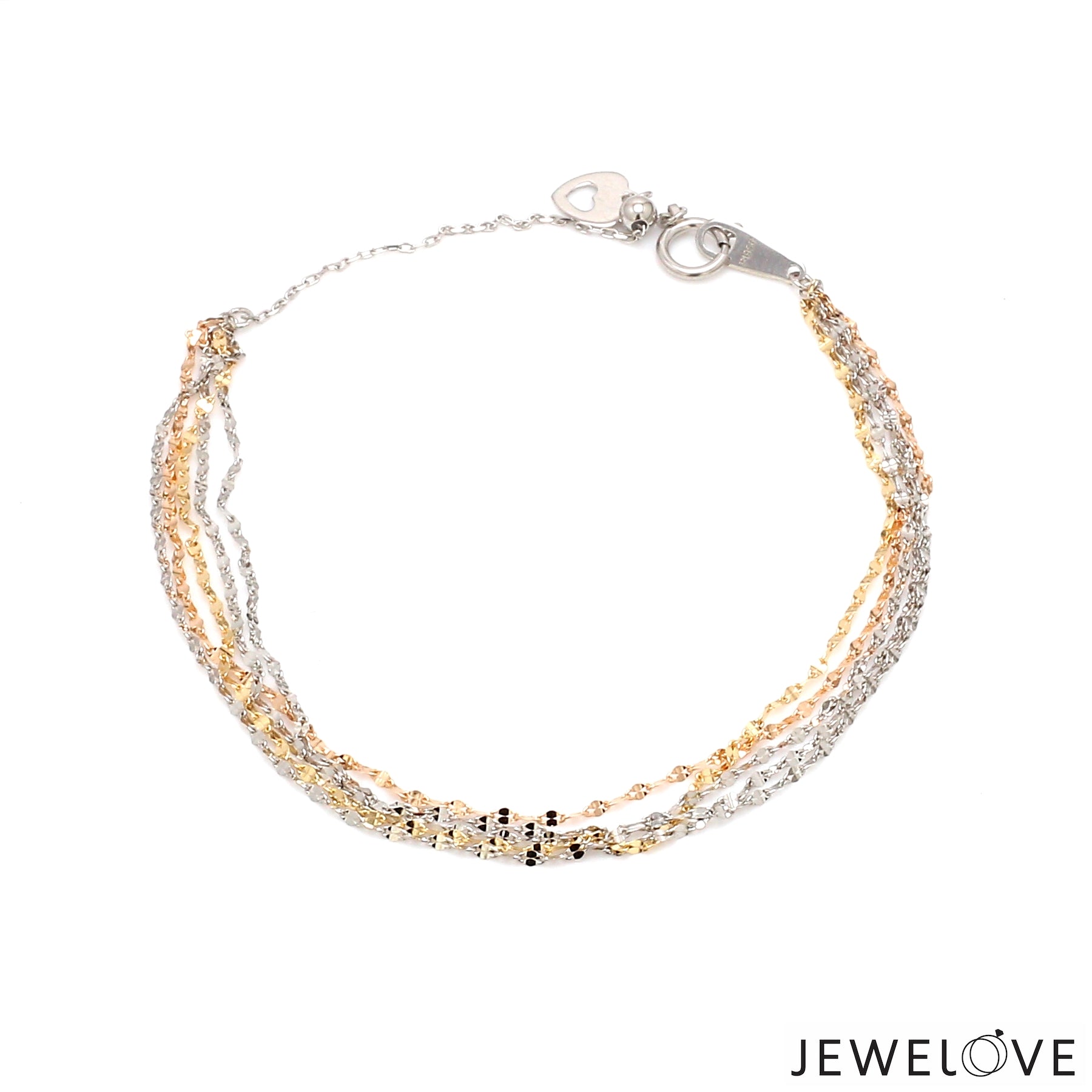 Japanese 5 Line Platinum & Rose gold Fantasy Light Weight Adjustable Bracelet JL PTB 1369