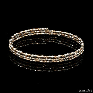 Unique 3-Row Japanese Platinum & Rose Gold Bracelet for Women JL PTB 773