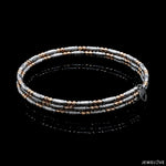 Load image into Gallery viewer, Japanese 3-row Platinum &amp; Rose Gold Bracelet for Women with Diamond Cut Balls JL PTB 1276
