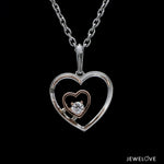 Load image into Gallery viewer, Evara Platinum &amp; Rose Gold Heart Single Diamond Pendant JL PT P 325
