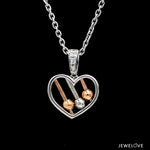 Load image into Gallery viewer, Evara Platinum &amp; Rose Gold Diamonds Heart Pendant JL PT P 322   Jewelove.US
