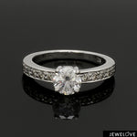 Load image into Gallery viewer, 2-Carat Lab Solitaire Grown Diamonds Accents Platinum Engagement Ring JL PT LG-1443-B
