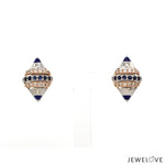 Load image into Gallery viewer, Evara Platinum Rose Gold Diamond with Blue Sapphire Earrings for Women JL PT E 366
