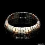 Load image into Gallery viewer, 12mm Platinum Rose Gold Bracelet with Hi-Polish &amp; Matte Finish for Men JL PTB 1177
