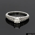 Load image into Gallery viewer, 1-Carat Lab Grown Princess Cut Diamond Shank Platinum Engagement Ring JL PT LG 6594
