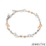 Load image into Gallery viewer, Japanese Double Heart Platinum Rose Gold Bracelet with Diamond Cut Balls JL PTB 1213   Jewelove.US
