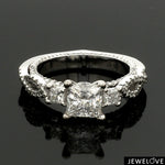 Load image into Gallery viewer, 1-Carat Princess cut Solitaire Diamond Accents Platinum Ring JL PT 1369
