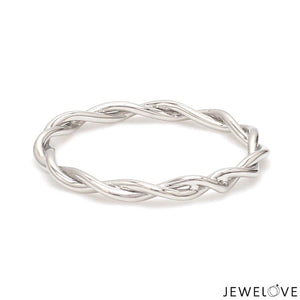 Plain Platinum Rope Ring for Women JL PT 1386