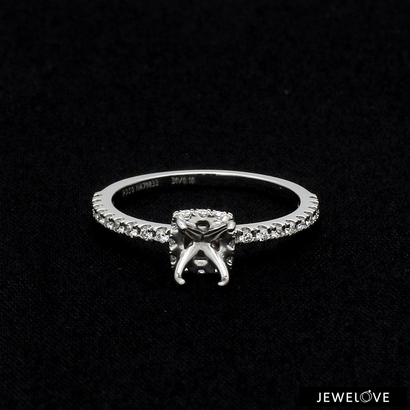 Platinum Solitaire Mounting with Diamond Shank Ring for Women JL PT 1266-Mounting
