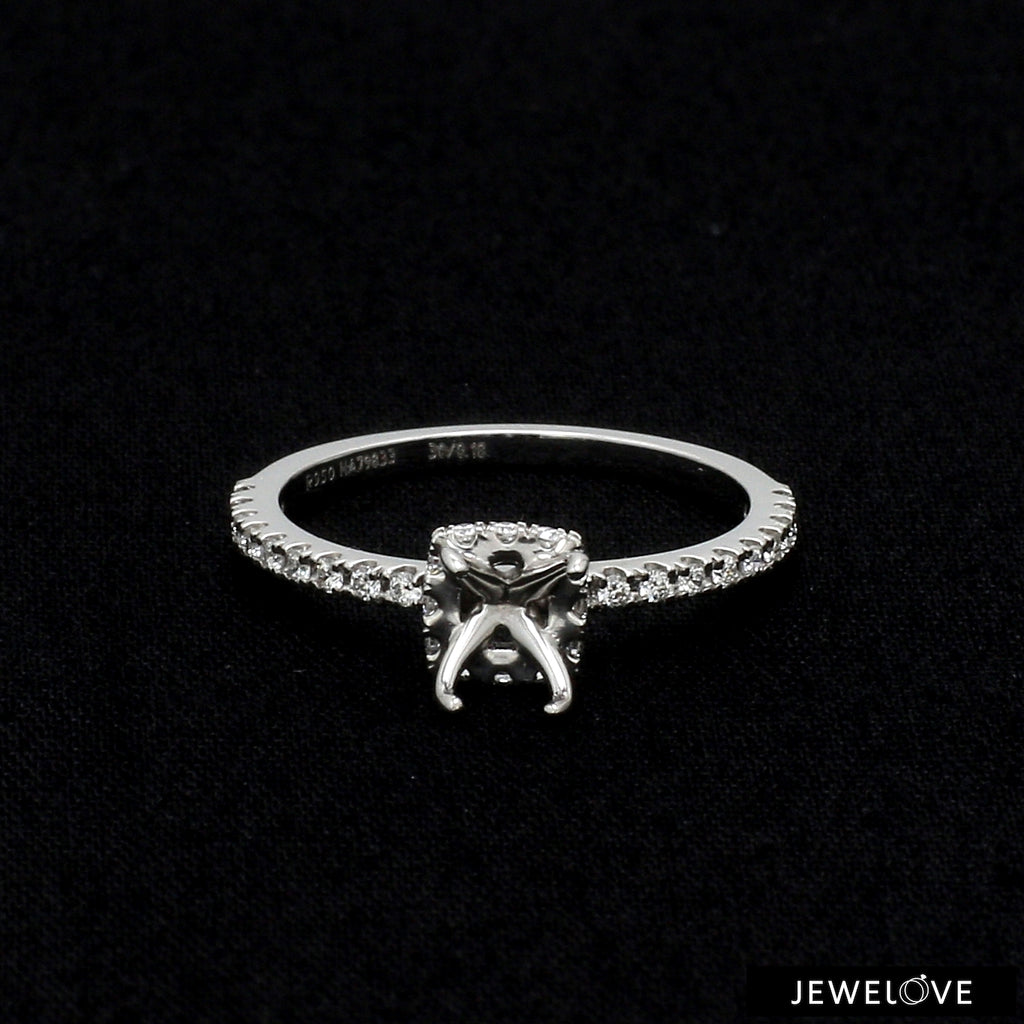 Platinum Solitaire Mounting with Diamond Shank Ring for Women JL PT 1266-Mounting   Jewelove.US