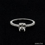 Load image into Gallery viewer, Platinum Solitaire Mounting with Diamond Shank Ring for Women JL PT 1266-Mounting
