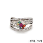 Load image into Gallery viewer, Ruby Navratan Platinum Ring with Diamond JL PT 1356   Jewelove.US
