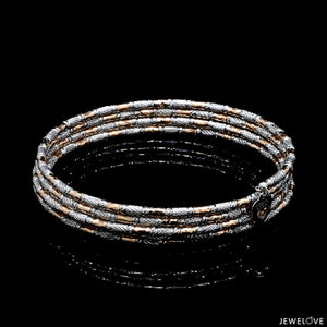 Japanese 5-row Platinum & Rose Gold Bracelet for Women with Diamond Cut Balls JL PTB 1273