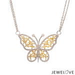Load image into Gallery viewer, Natural Fancy Color Yellow Diamond Butterfly Pendant Chain for Women JL AU YD 101   Jewelove.US
