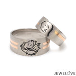 Load image into Gallery viewer, Platinum Love Bands with Rose Gold Ring JL PT 1413
