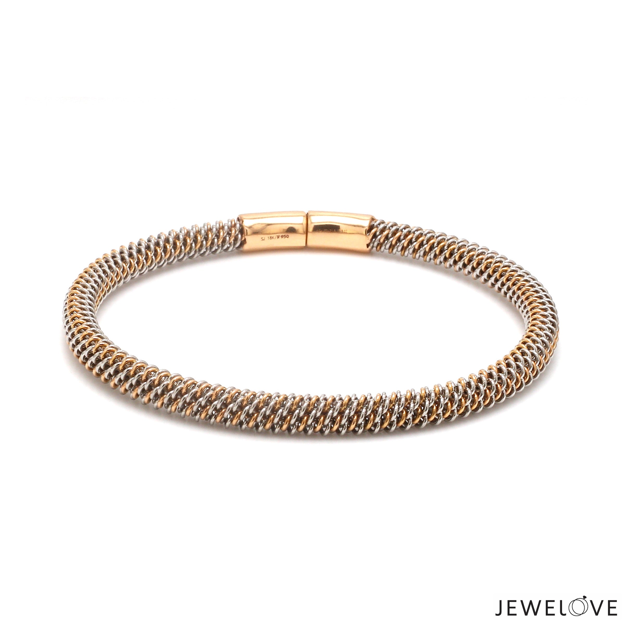 5mm Platinum & Rose Gold Bracelet for Men JL PTB 1087-RG