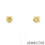 Load image into Gallery viewer, 18K Yellow Gold Earrings with Natural Fancy Intense Yellow Diamonds JL AU E 101

