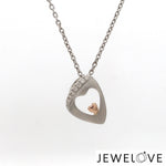 Load image into Gallery viewer, Evara Platinum Diamonds Pendant with Rose Gold Heart JL PT P 323   Jewelove.US
