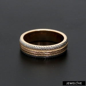 Designer 18K Triple Color Gold Unisex Ring JL AU 99   Jewelove.US