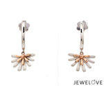 Load image into Gallery viewer, Evara Platinum Rose Gold Diamond Cut Earrings for Women JL PT E 256   Jewelove.US

