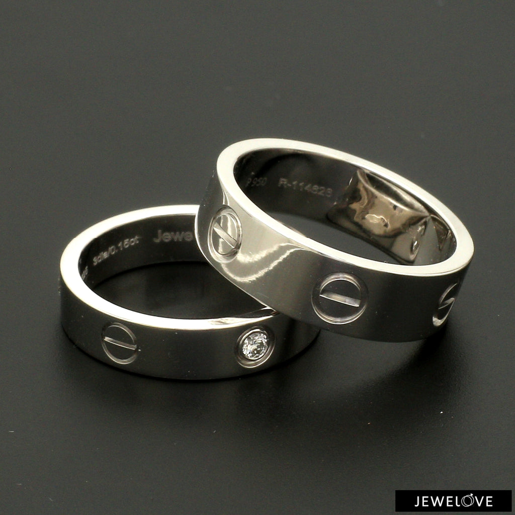 Designer Platinum Diamond Couple Ring JL PT 1167   Jewelove