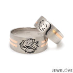 Load image into Gallery viewer, Platinum Love Bands with Rose Gold Ring JL PT 1413

