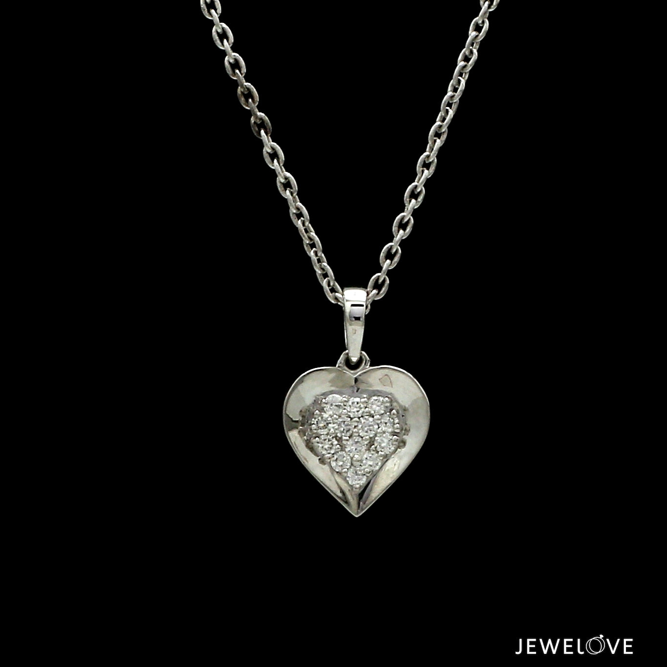 Evara Platinum Diamond Heart Pendant Set JL PT P E 326  Pendant-only-VVS-GH Jewelove.US