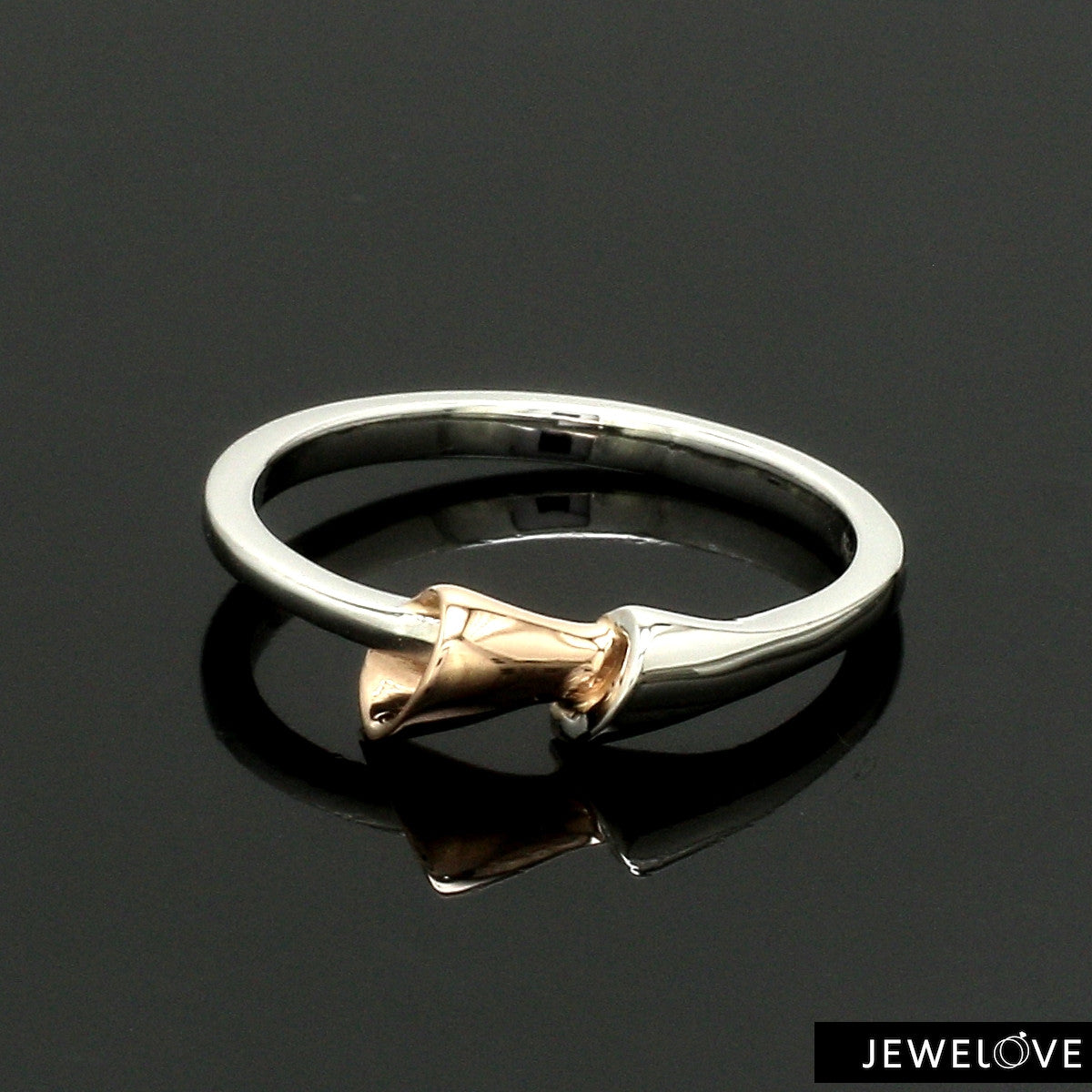 Evara Plain Platinum Rose Gold Ring for Women JL PT 1409