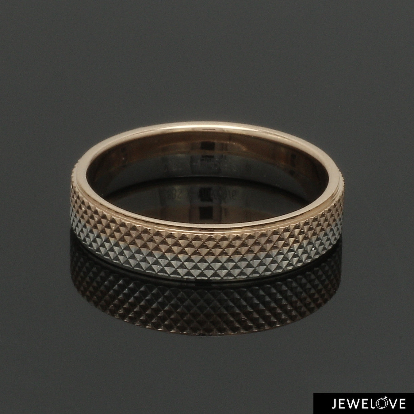 Platinum Love Bands with Rose Gold Ring JL PT 1406
