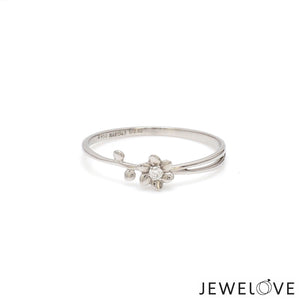 Platinum Single Diamond Flower Ring for Women JL PT LR 29   Jewelove.US