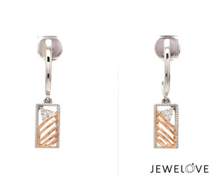 Evara Platinum Rose Gold Diamonds Earrings for Women JL PT E 314   Jewelove.US