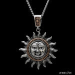 Load image into Gallery viewer, Sun Om Pendant | Platinum + Rose Gold JL PT P 375
