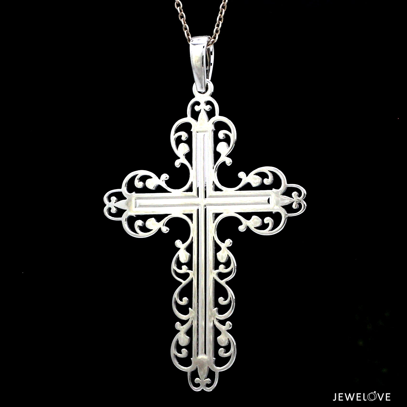 Designer Platinum Cross Pendant JL PT P 243-B