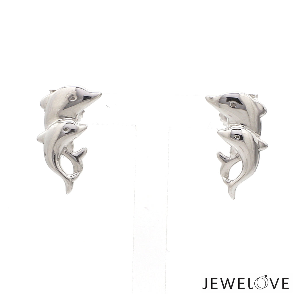 Platinum Dolphin Earrings JL PT E 305   Jewelove.US