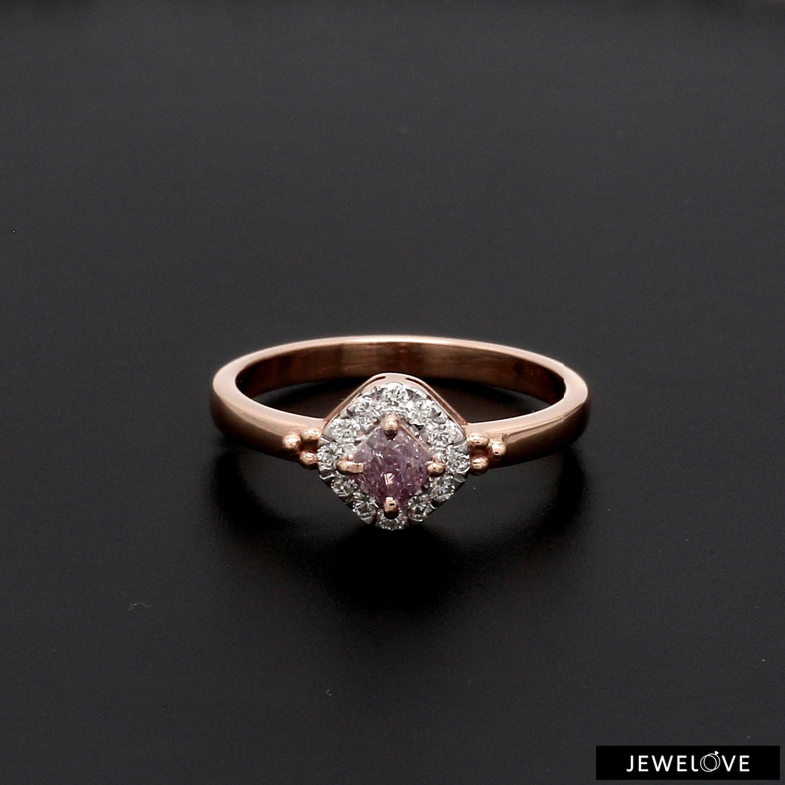 18K Rose Gold Ring with Pink Diamond for Women JL AU 100   Jewelove.US