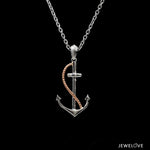 Load image into Gallery viewer, Platinum Anchor Pendant with Rose Gold for Sailors JL PT P 320   Jewelove.US
