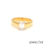 Load image into Gallery viewer, 50-Pointer Emerald Cut Solitaire Diamond 18K Yellow Gold Ring JL AU RS EM 127Y-A   Jewelove.US
