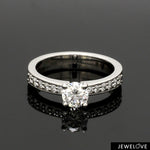 Load image into Gallery viewer, 1 to 5 Carat Lab Grown Solitaire Diamond Shank Platinum Engagement Ring JL PT LG 0166
