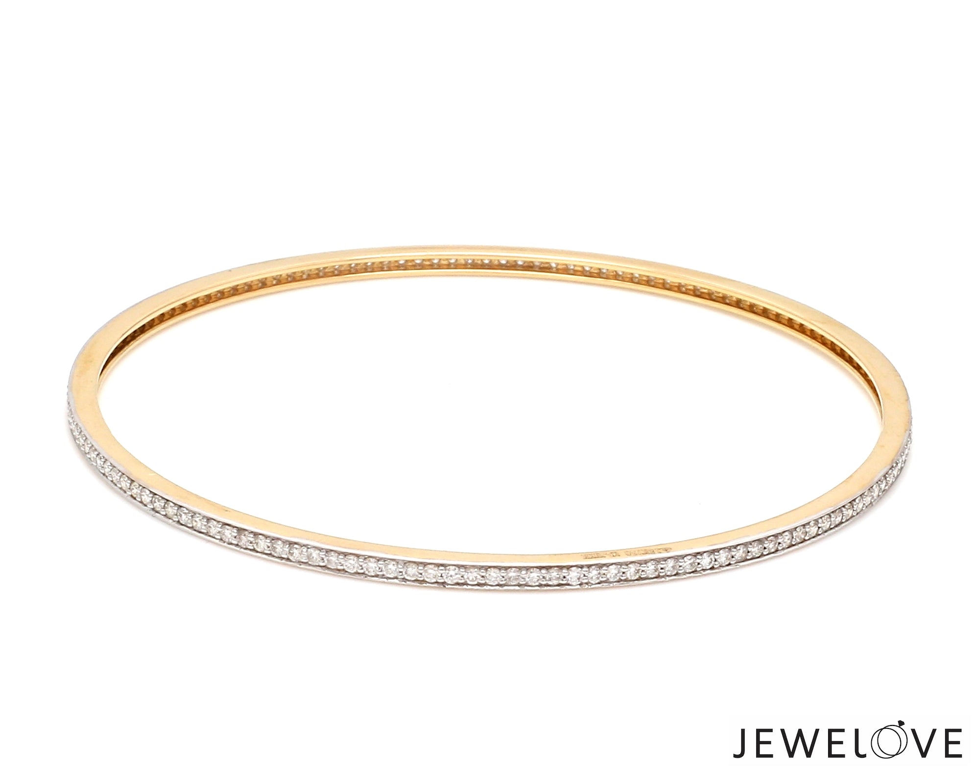 18K Gold with Diamonds Single Line Eternity Bangle JL AU B