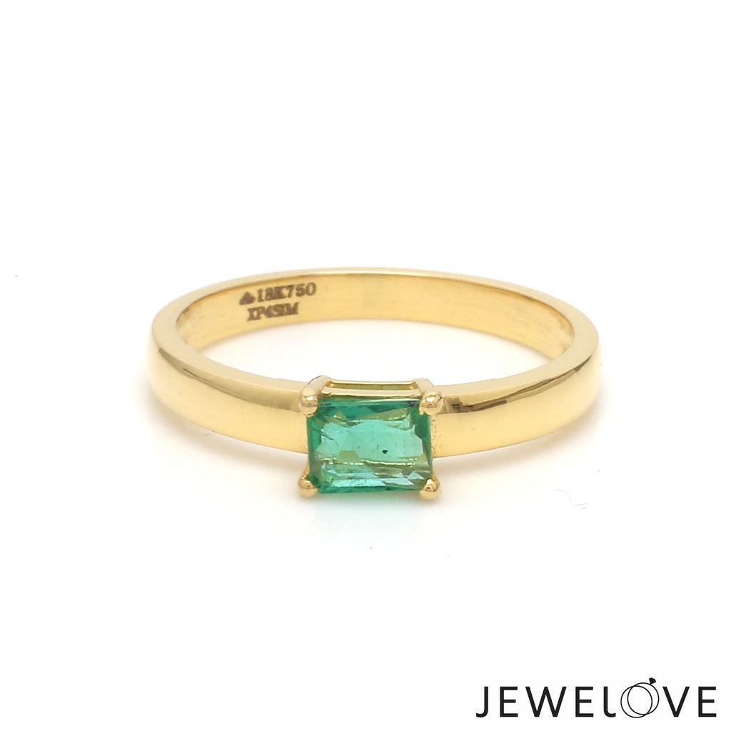 18K Yellow Gold Emerald Diamond Ring JL AU 102   Jewelove.US