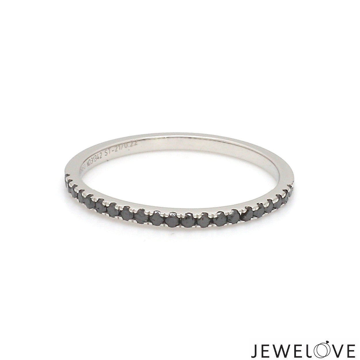 Thin Half Eternity Black Diamond Ring in Platinum JL PT 284-BD