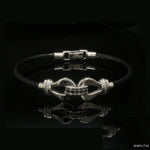 Load image into Gallery viewer, Platinum Bracelet with Black Stone for Men JL PTB 1342
