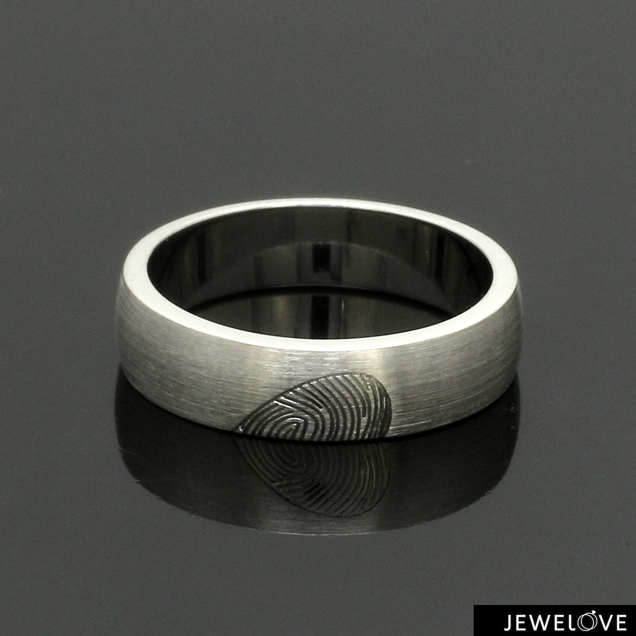 Fingerprints Heart Platinum Love Bands Couple Rings JL PT 1405