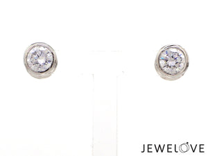 Platinum Solitaire Earrings JL PT E SE RD 100   Jewelove