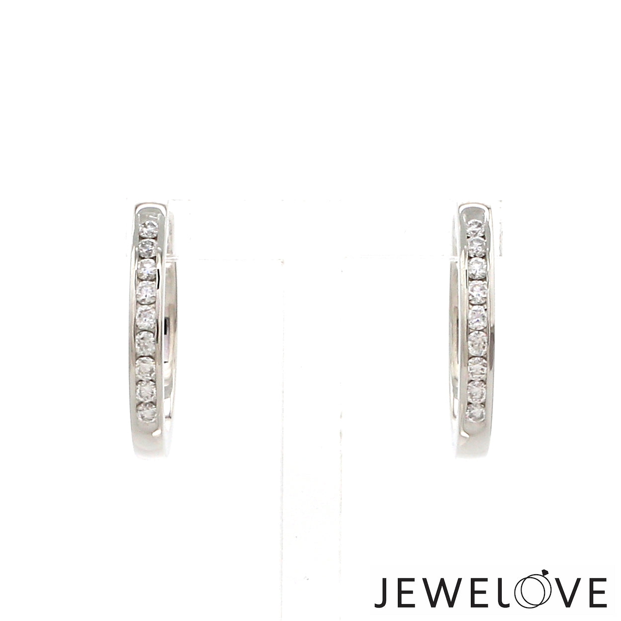 Platinum Bali Earrings with Diamonds  JL PT E 332   Jewelove